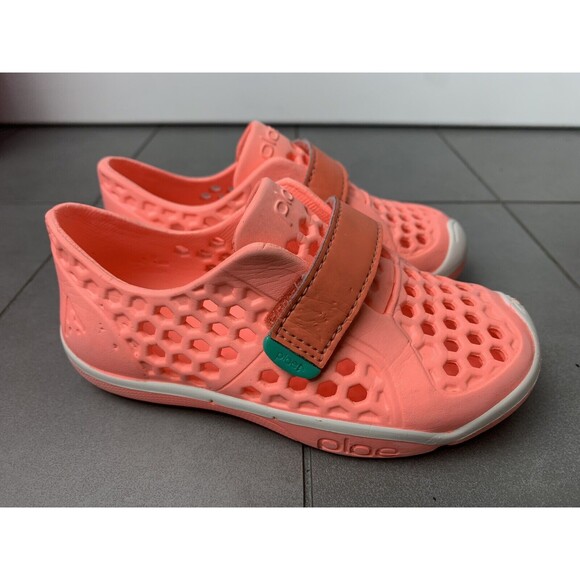 Plae Mimo Kids Water Shoes Size 10 Rubber Pinky Orange Slip On Flat Breathable - Picture 3 of 5